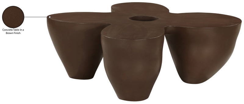 Fiore Concrete Coffee Table in Brown - 605Brown-CT
