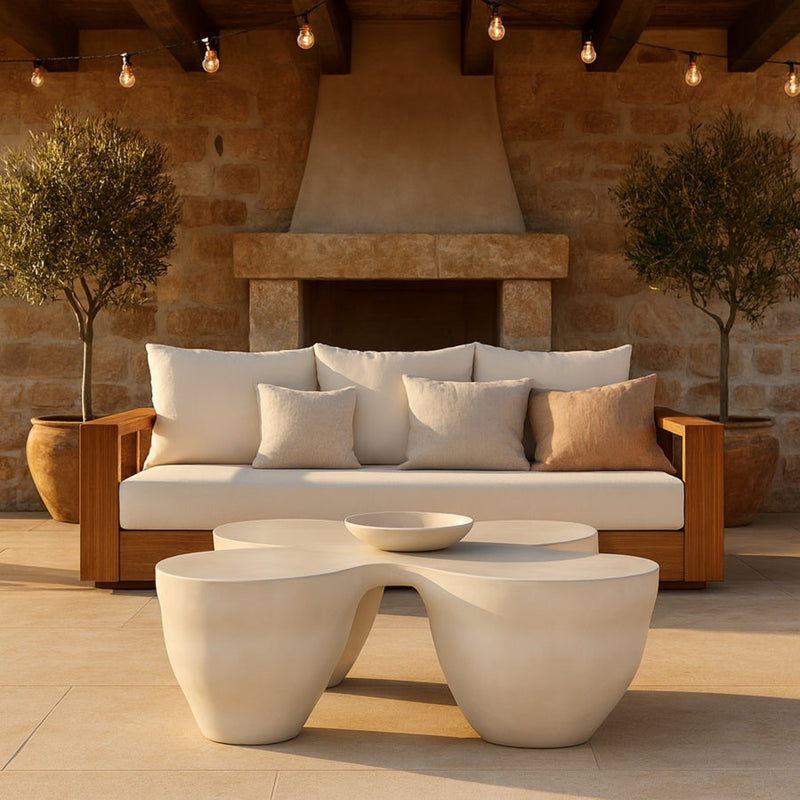 Fiore Concrete Coffee Table in Taupe - 605Taupe-CT