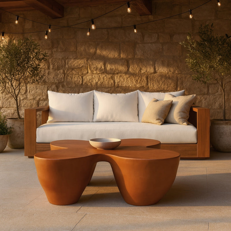 Fiore Concrete Coffee Table in Terracotta - 605Terracotta-CT