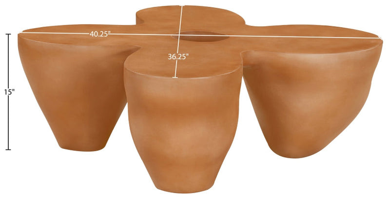 Fiore Concrete Coffee Table in Terracotta - 605Terracotta-CT