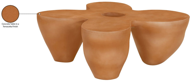 Fiore Concrete Coffee Table in Terracotta - 605Terracotta-CT