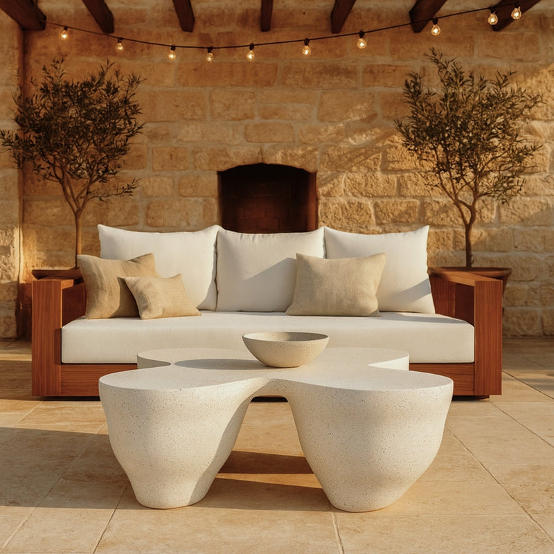 Fiore Concrete Coffee Table in Terrazzo - 605Trzo-CT