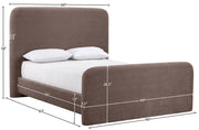 Fira Chenille Fabric Upholstered Full Bed in Brown - B1222Brown-F