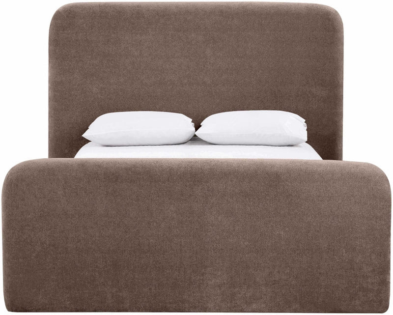 Fira Chenille Fabric Upholstered Full Bed in Brown - B1222Brown-F