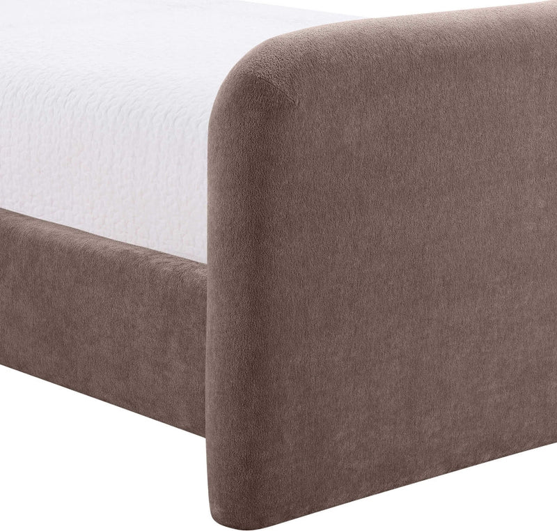 Fira Chenille Fabric Upholstered Full Bed in Brown - B1222Brown-F