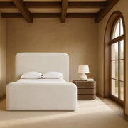 Fira Chenille Fabric Upholstered Full Bed in Cream - B1222Cream-F
