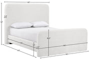 Fira Chenille Fabric Upholstered Full Bed in Cream - B1222Cream-F