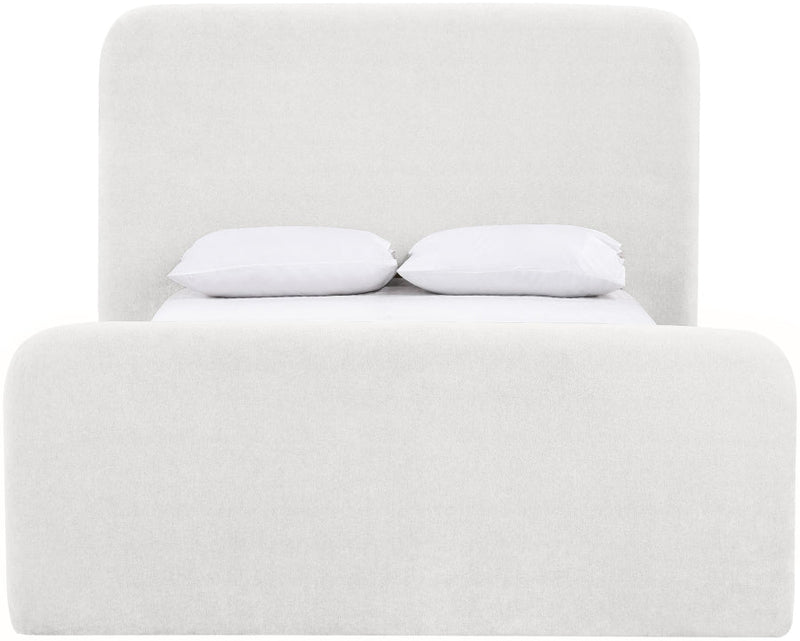 Fira Chenille Fabric Upholstered Full Bed in Cream - B1222Cream-F