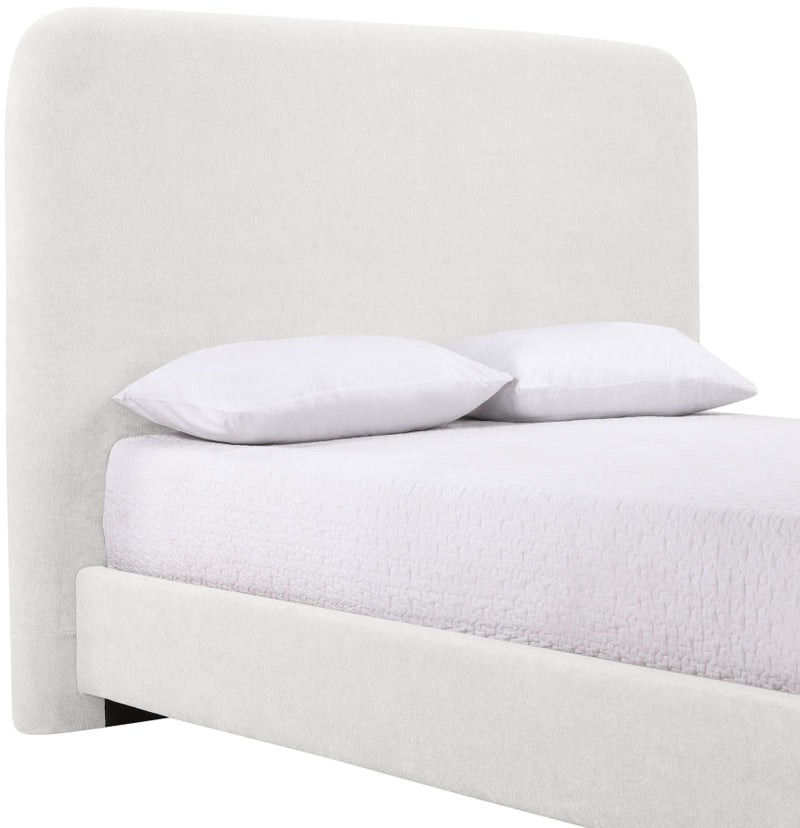 Fira Chenille Fabric Upholstered Full Bed in Cream - B1222Cream-F
