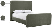 Fira Chenille Fabric Upholstered Full Bed in Green - B1222Green-F