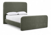 Fira Chenille Fabric Upholstered Full Bed in Green - B1222Green-F