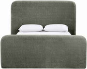 Fira Chenille Fabric Upholstered Full Bed in Green - B1222Green-F