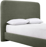 Fira Chenille Fabric Upholstered Full Bed in Green - B1222Green-F