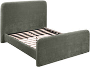 Fira Chenille Fabric Upholstered Full Bed in Green - B1222Green-F