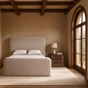 Fira Chenille Fabric Upholstered Full Bed in Taupe - B1222Taupe-F