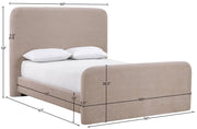 Fira Chenille Fabric Upholstered Full Bed in Taupe - B1222Taupe-F