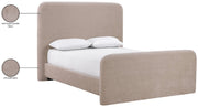 Fira Chenille Fabric Upholstered Full Bed in Taupe - B1222Taupe-F