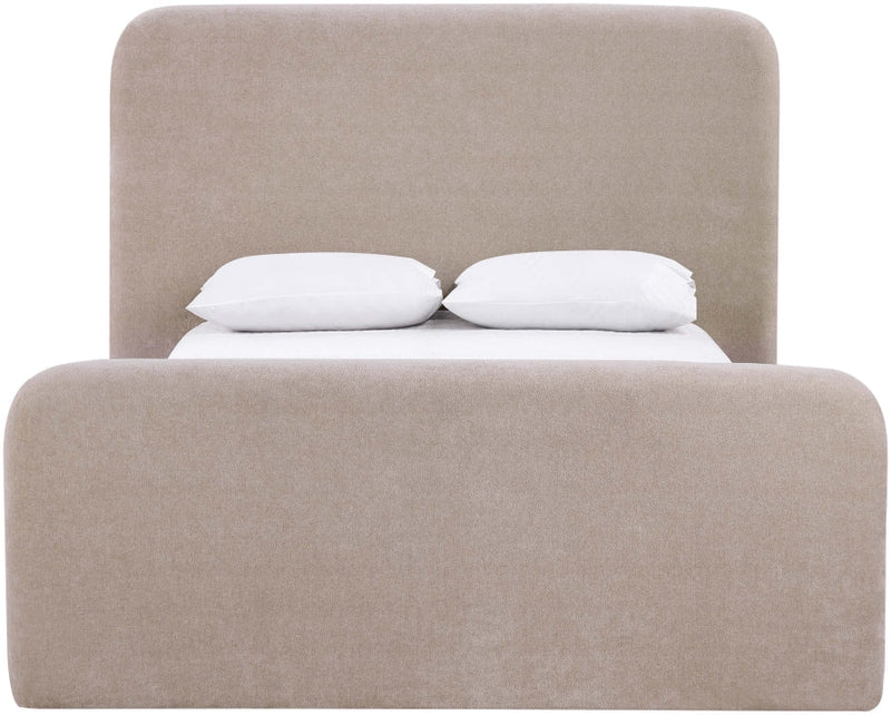 Fira Chenille Fabric Upholstered Full Bed in Taupe - B1222Taupe-F