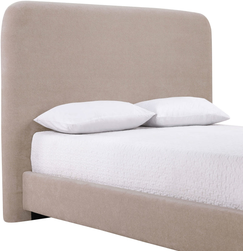 Fira Chenille Fabric Upholstered Full Bed in Taupe - B1222Taupe-F