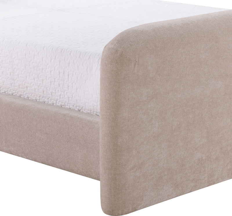 Fira Chenille Fabric Upholstered Full Bed in Taupe - B1222Taupe-F