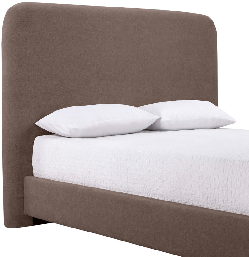 Fira Chenille Fabric Upholstered King Bed in Brown - B1222Brown-K