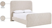 Fira Linen Textured Fabric Upholstered Full Bed in Beige - B1221Beige-F