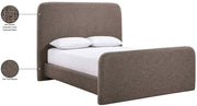 Fira Linen Textured Fabric Upholstered Full Bed in Brown - B1221Brown-F