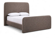 Fira Linen Textured Fabric Upholstered Full Bed in Brown - B1221Brown-F