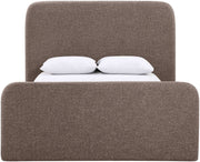 Fira Linen Textured Fabric Upholstered Full Bed in Brown - B1221Brown-F