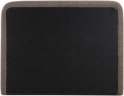 Fira Linen Textured Fabric Upholstered Full Bed in Brown - B1221Brown-F