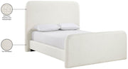 Fira Linen Textured Fabric Upholstered Full Bed in Cream - B1221Cream-F
