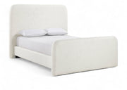 Fira Linen Textured Fabric Upholstered Full Bed in Cream - B1221Cream-F