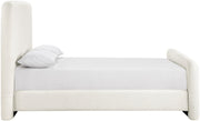 Fira Linen Textured Fabric Upholstered Full Bed in Cream - B1221Cream-F