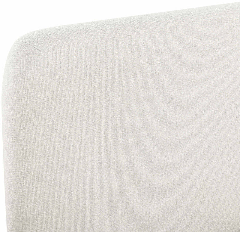 Fira Linen Textured Fabric Upholstered Full Bed in Cream - B1221Cream-F