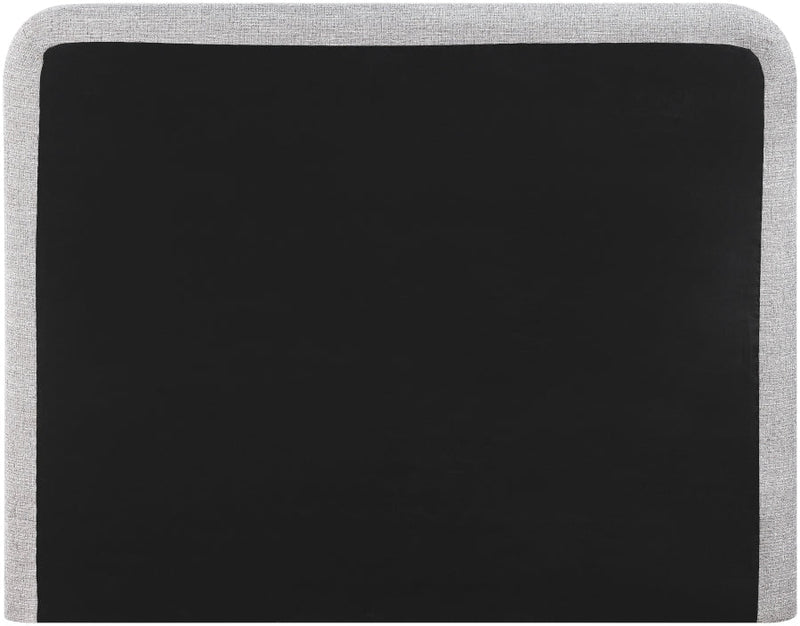 Fira Linen Textured Fabric Upholstered Full Bed in Grey - B1221Grey-F