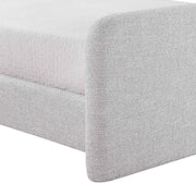 Fira Linen Textured Fabric Upholstered Full Bed in Grey - B1221Grey-F
