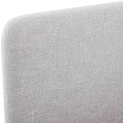 Fira Linen Textured Fabric Upholstered Full Bed in Grey - B1221Grey-F