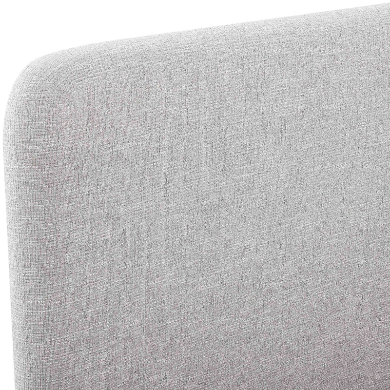 Fira Linen Textured Fabric Upholstered Full Bed in Grey - B1221Grey-F