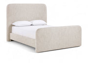 Fira Linen Textured Fabric Upholstered Queen Bed in Beige - B1221Beige-Q
