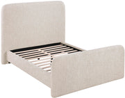Fira Linen Textured Fabric Upholstered Queen Bed in Beige - B1221Beige-Q