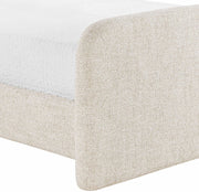 Fira Linen Textured Fabric Upholstered Queen Bed in Beige - B1221Beige-Q
