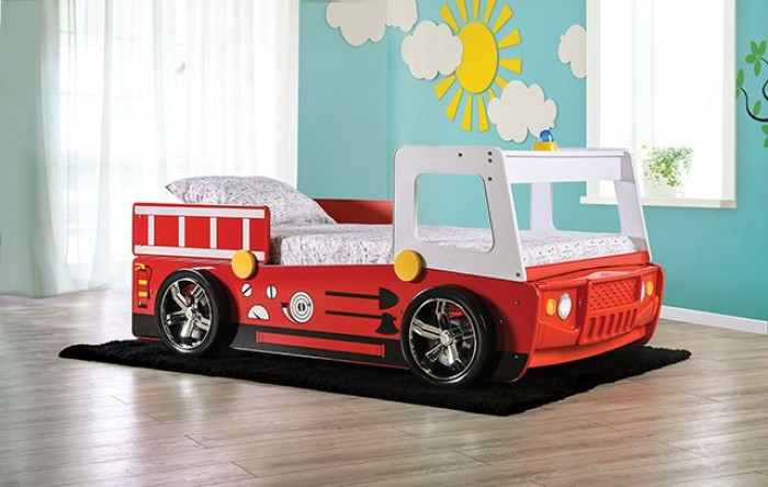 Firestall Red Twin Bed - CM7644-BED