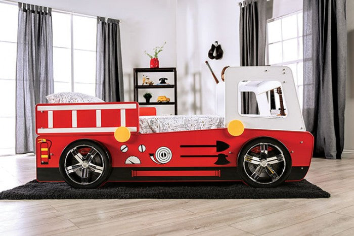Firestall Red Twin Bed - CM7644-BED
