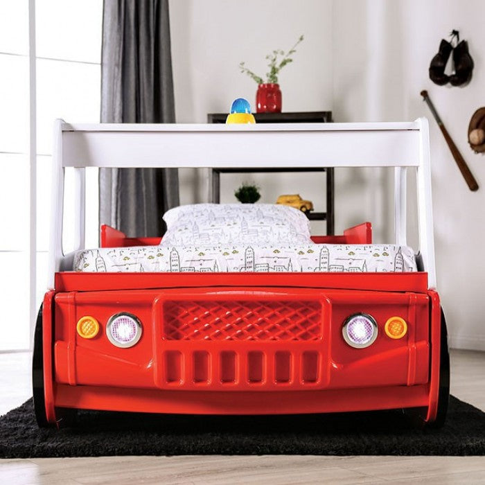 Firestall Red Twin Bed - CM7644-BED