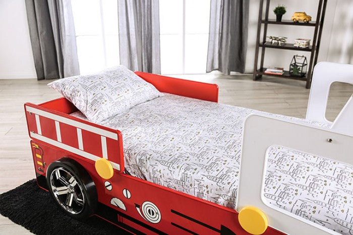 Firestall Red Twin Bed - CM7644-BED
