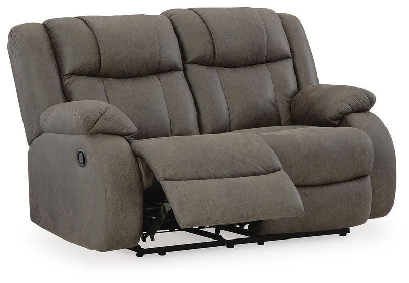 First Base Gunmetal Reclining Loveseat and 2 Recliners - 68804U3