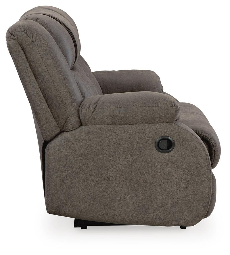 First Base Gunmetal Reclining Loveseat and 2 Recliners - 68804U3
