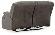First Base Gunmetal Reclining Loveseat and 2 Recliners - 68804U3