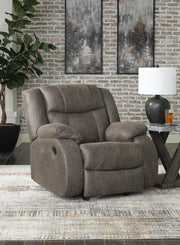 First Base Gunmetal Reclining Loveseat and 2 Recliners - 68804U3