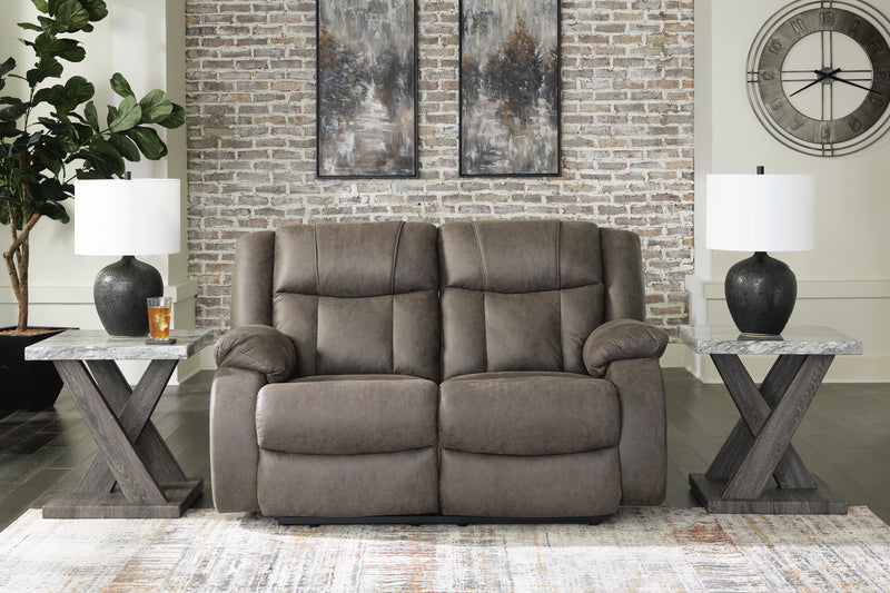 First Base Gunmetal Reclining Loveseat and 2 Recliners - 68804U3